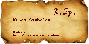 Kuncz Szabolcs névjegykártya