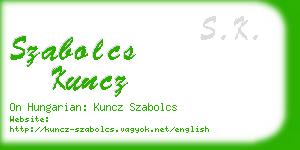 szabolcs kuncz business card